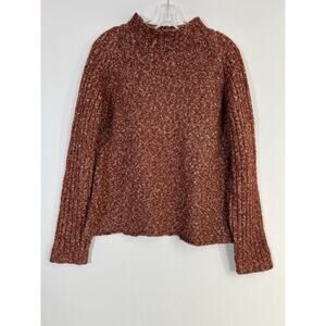 Eric Scot VTG Brown Fisherman Wool Blend Chunky Roll Neck Sweater Womens XL